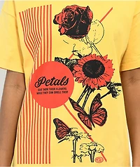 Petals by and Peacocks Give Them Flowers Orange T-Shirt