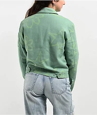 Petals by and Peacocks Green Crop Work Jacket