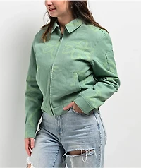 Petals by and Peacocks Green Crop Work Jacket