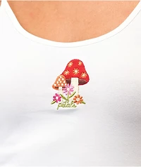 Petals by and Peacocks Grow Together White Crop Tank Top