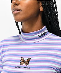 Petals by and Peacocks I Fly You Mock Neck Crop Top