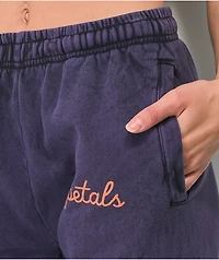 Petals by and Peacocks I Fly You Purple Wash Sweatpants