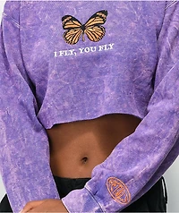 Petals by and Peacocks I Fly You Tie Dye Crewneck