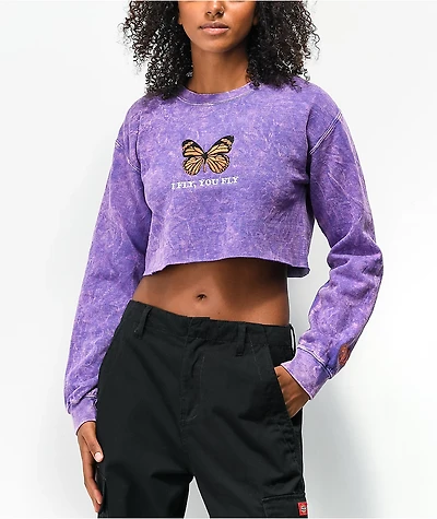 Petals by and Peacocks I Fly You Tie Dye Crewneck