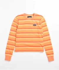 Petals by and Peacocks Monarch Orange Stripe Long Sleeve T-Shirt