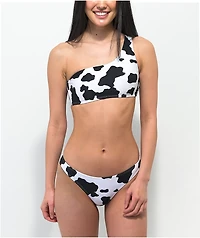 Petals by and Peacocks Mood Cheeky Cow Print Bikini Bottom