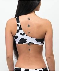 Petals by and Peacocks Mood Cow Print Bandeau Bikini Top