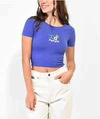 Petals by and Peacocks Oh Snap Blue Crop T-Shirt