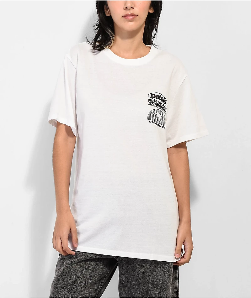 Petals by and Peacocks Repurpose White T-Shirt