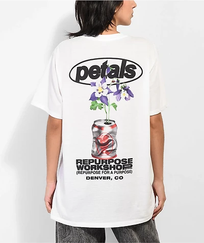Petals by and Peacocks Repurpose White T-Shirt