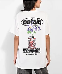 Petals by and Peacocks Repurpose White T-Shirt