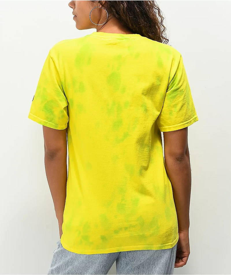 Petals by and Peacocks Shine On Yellow & Green Tie Dye T-Shirt