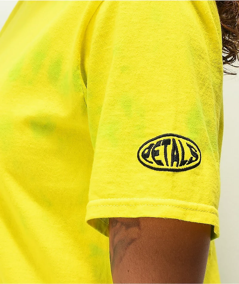 Petals by and Peacocks Shine On Yellow & Green Tie Dye T-Shirt