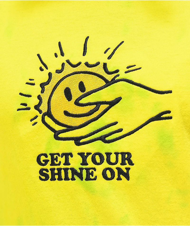 Petals by and Peacocks Shine On Yellow & Green Tie Dye T-Shirt