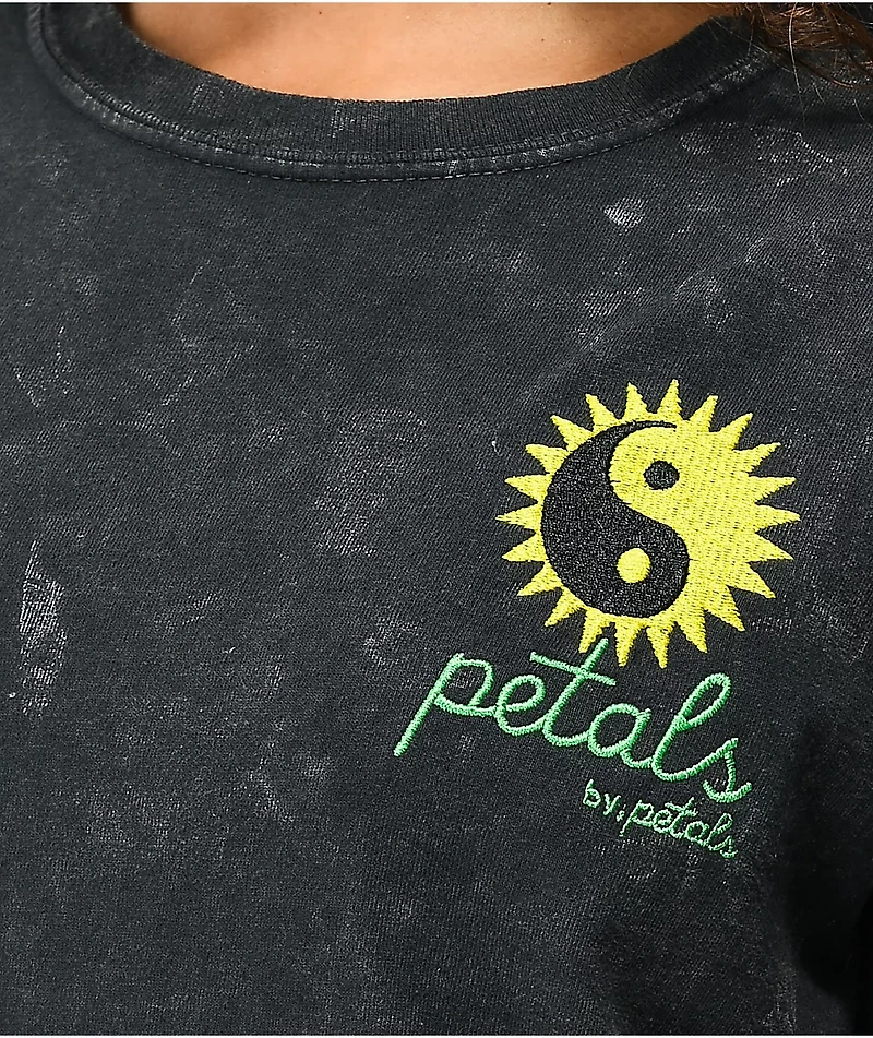 Petals by and Peacocks Under The Sun Black Wash T-Shirt