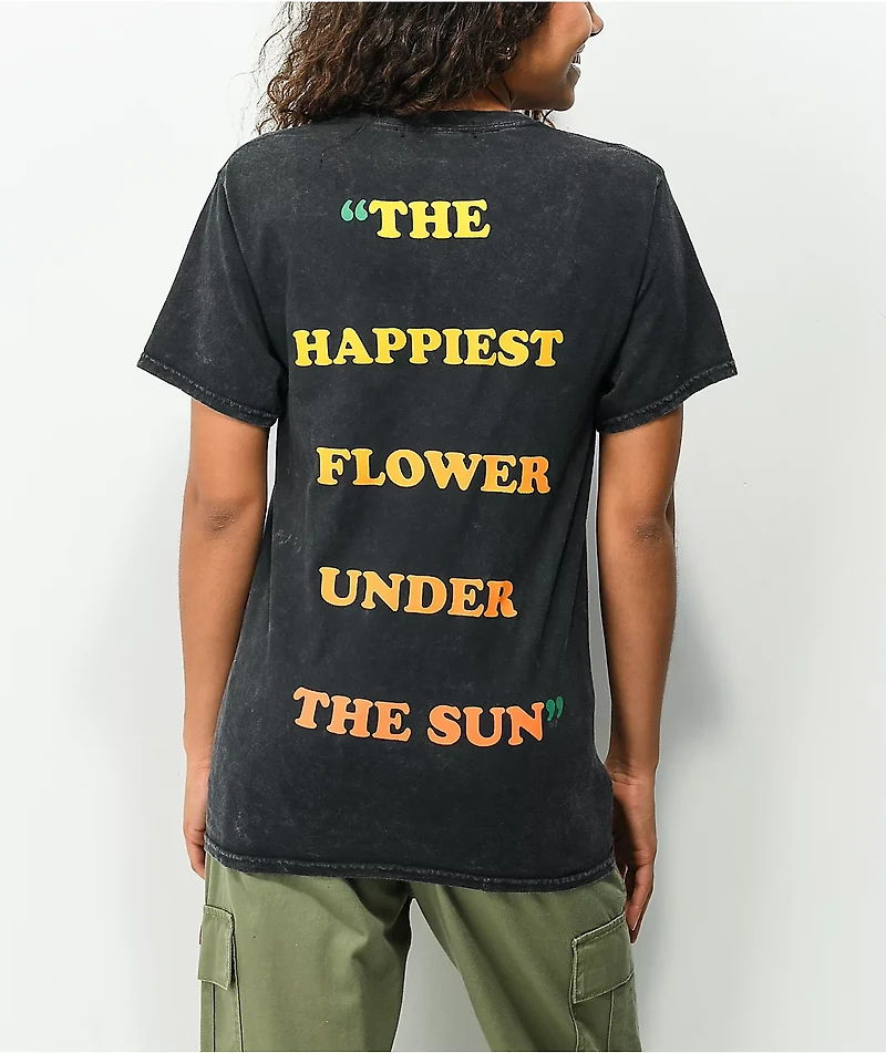 Petals by and Peacocks Under The Sun Black Wash T-Shirt
