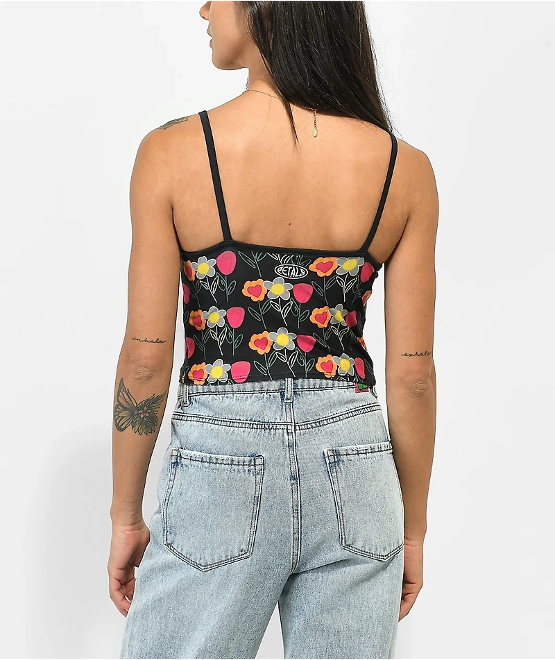 Petals by and Peacocks You Can't Sit With Us Black Crop Tank Top