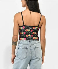 Petals by and Peacocks You Can't Sit With Us Black Crop Tank Top