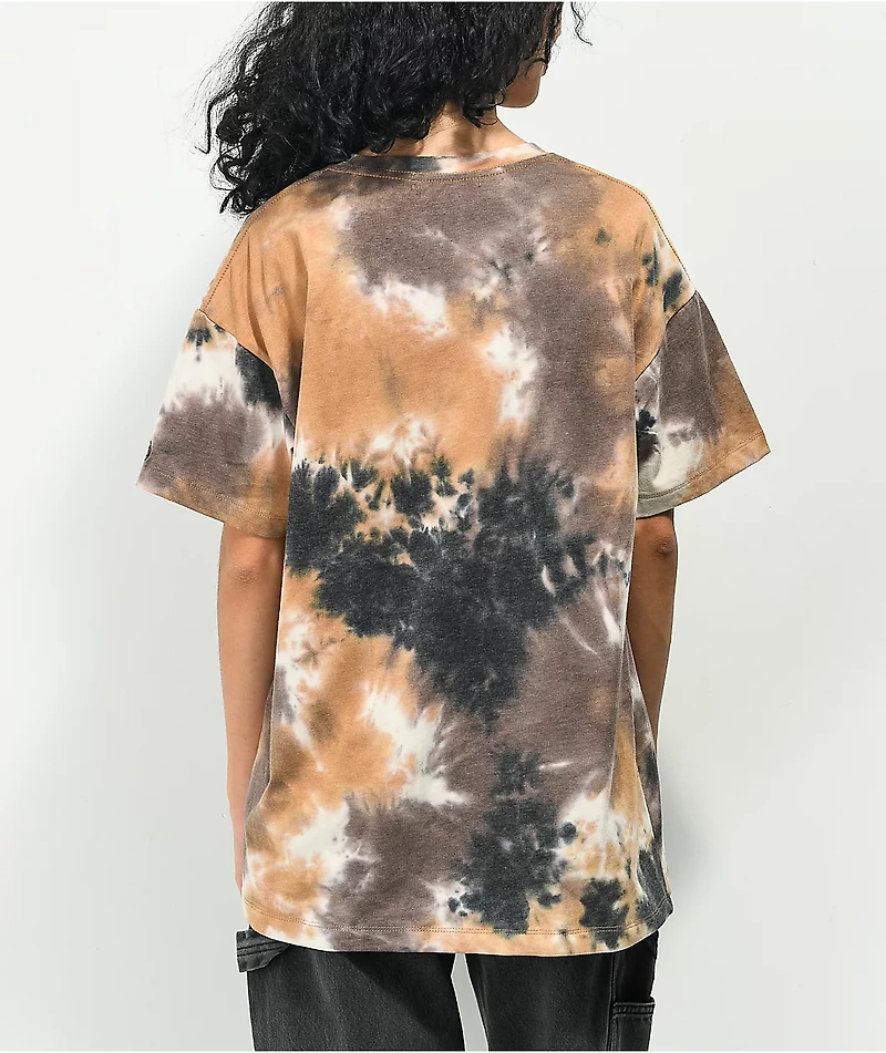 Petals by and Peacocks You're A Trip Brown Tie Dye T-Shirt