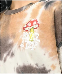 Petals by and Peacocks You're A Trip Brown Tie Dye T-Shirt