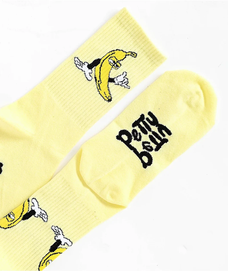 Petty Snacks Shaka Brah Yellow Crew Socks