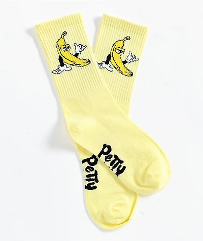 Petty Snacks Shaka Brah Yellow Crew Socks