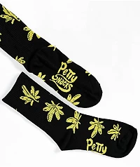 Petty Snacks Sweet Leaf Black Crew Socks