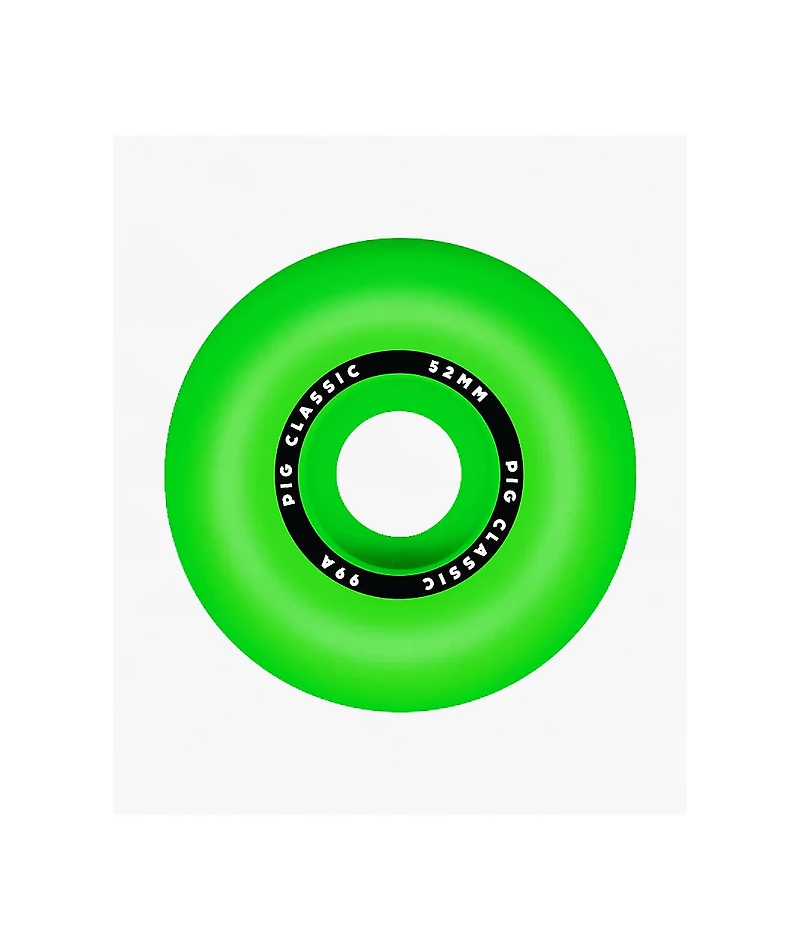 Pig Classic 52mm 99a Green Skateboard Wheels