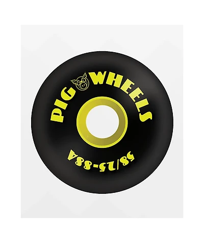 Pig Rough Terrain 58mm 88a Black Skateboard Wheels