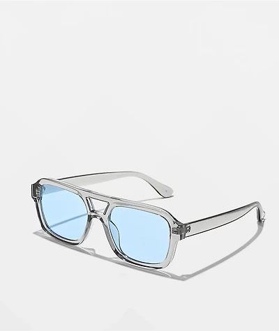 Pilot Crystal Smoke & Blue Sunglasses