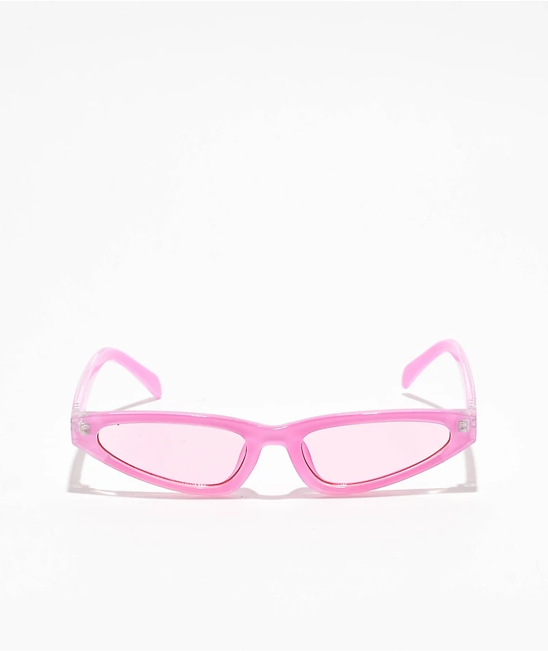 Pink Cat Eye Thin Sunglasses