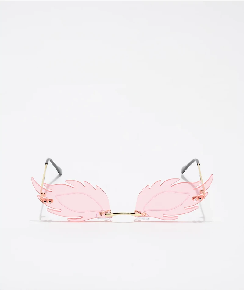 Pink Feather Sunglasses