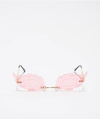 Pink Feather Sunglasses