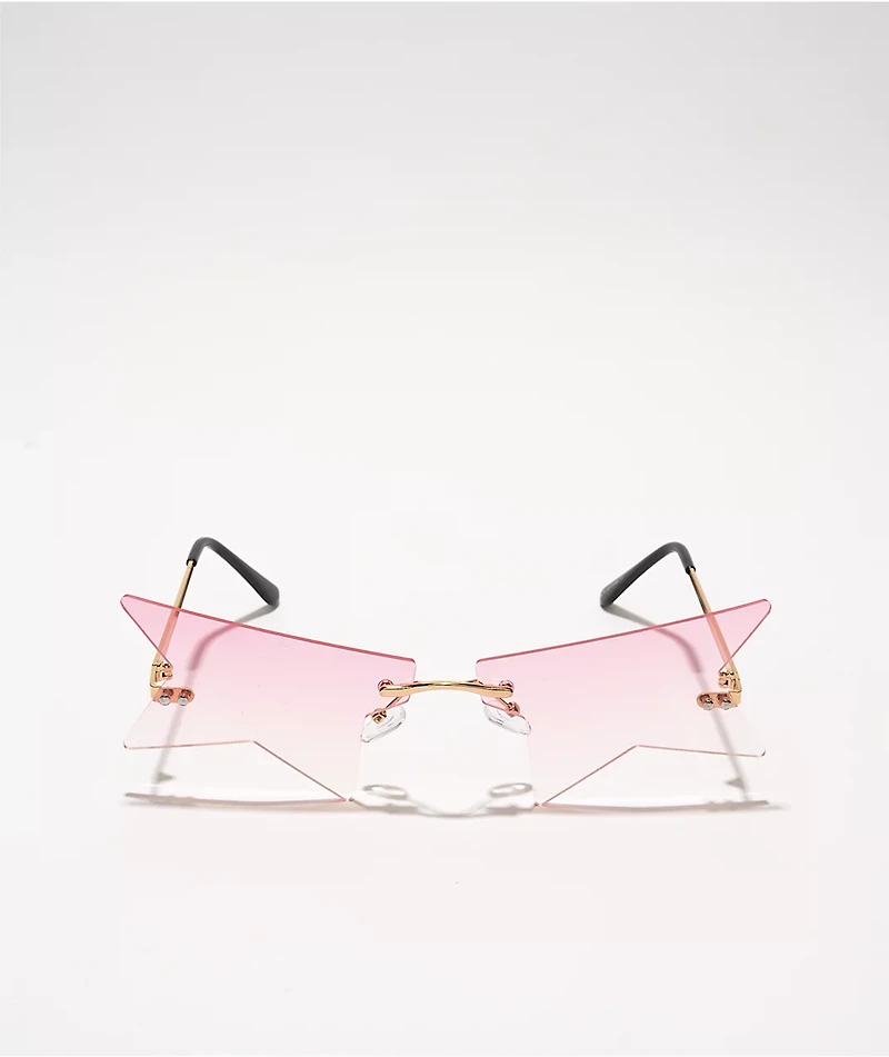 Pink Half Star Sunglasses