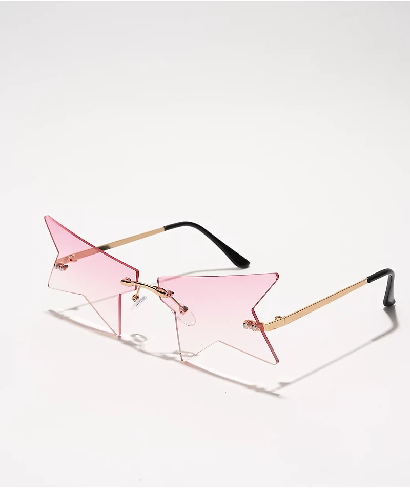 Pink Half Star Sunglasses