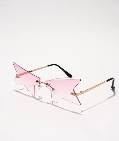 Pink Half Star Sunglasses