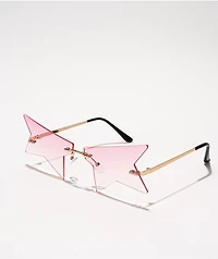 Pink Half Star Sunglasses