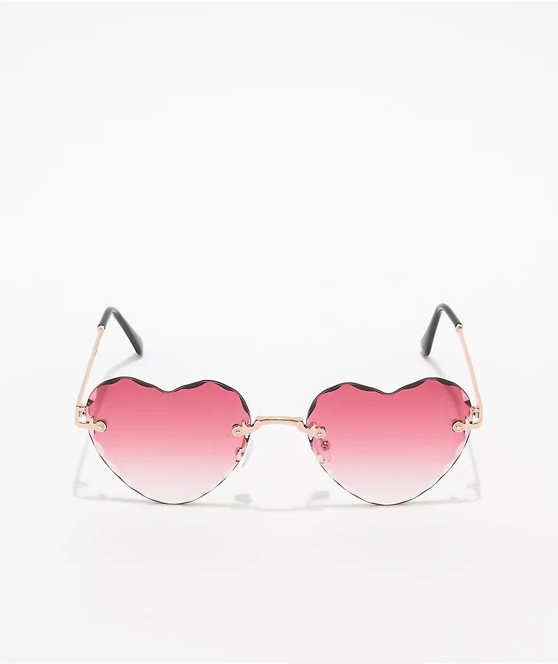 Pink Hombre Heart Sunglasses