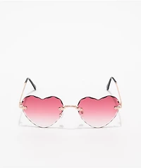 Pink Hombre Heart Sunglasses