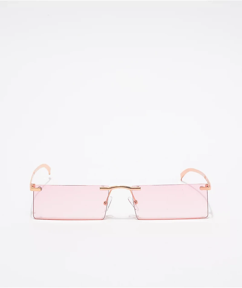 Pink Ombre Rectangle Sunglasses