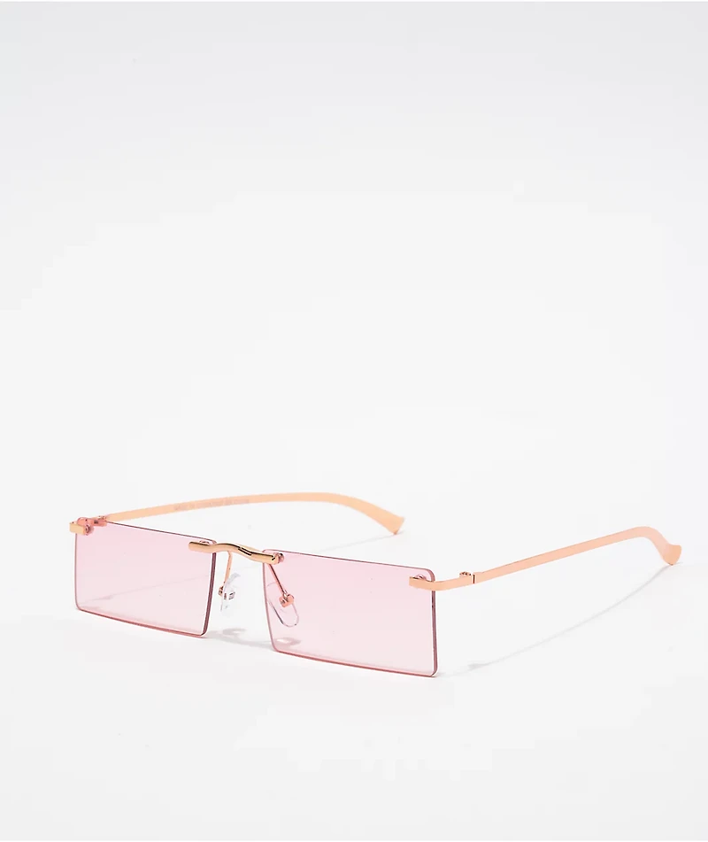 Pink Ombre Rectangle Sunglasses