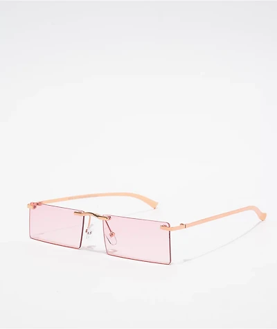 Pink Ombre Rectangle Sunglasses