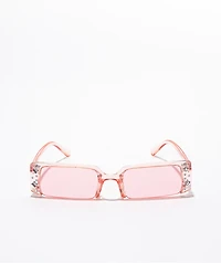Pink Rectangle Bling Sunglasses