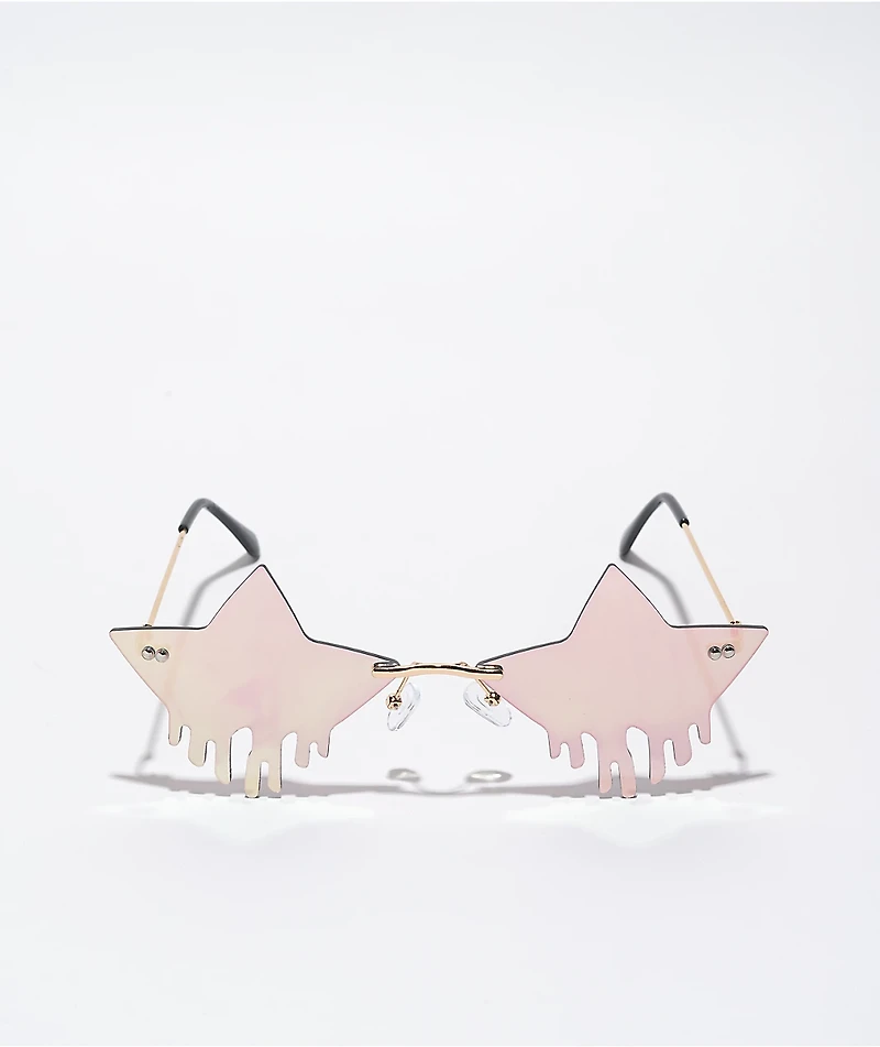 Pink Revo Dripping Star Sunglasses