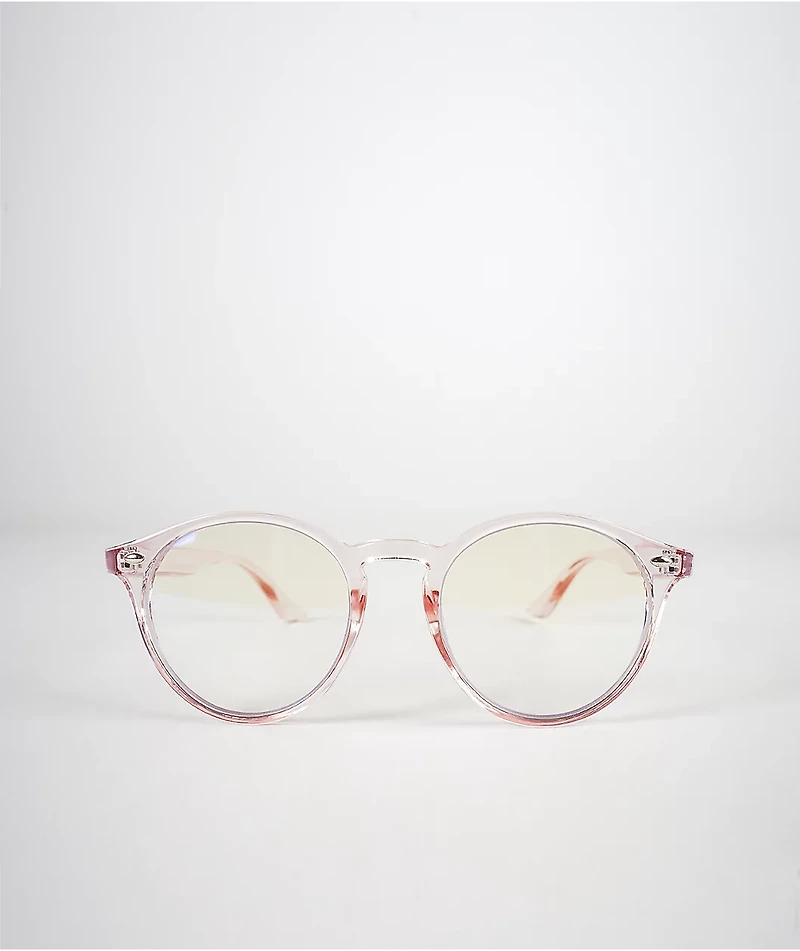 Pink Round Blue Light Glasses