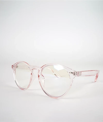 Pink Round Blue Light Glasses