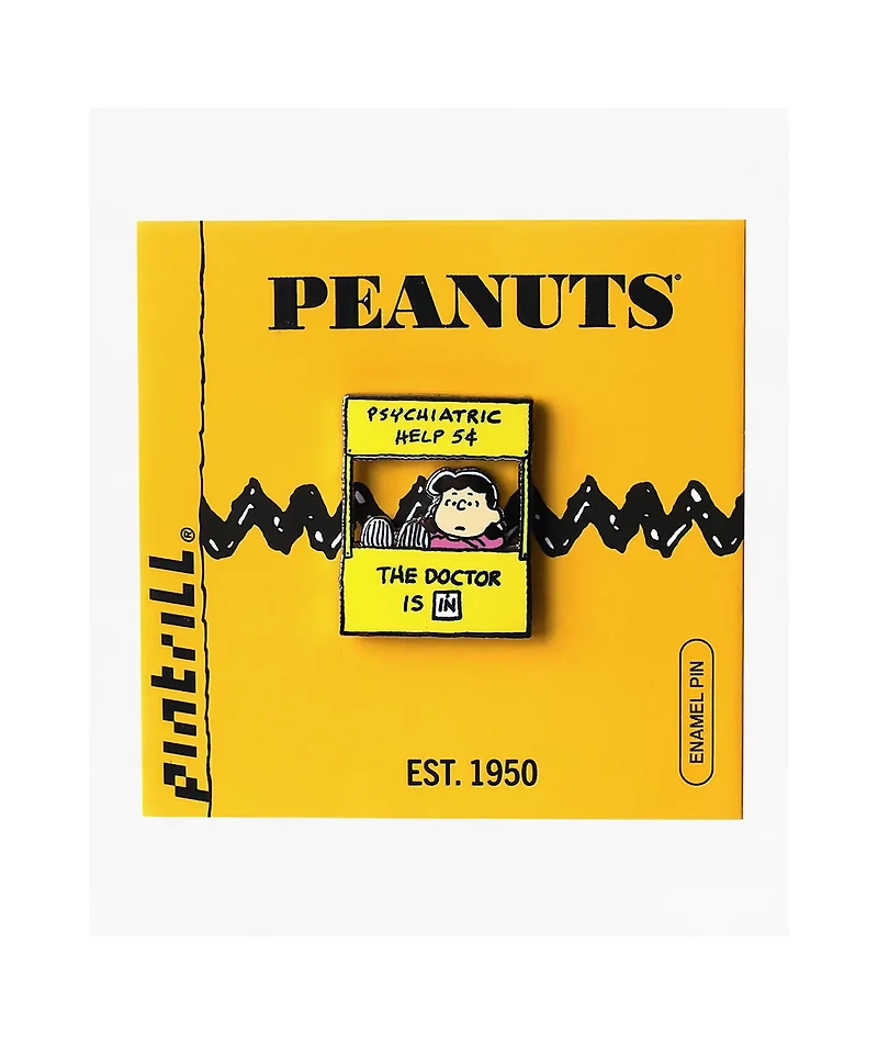 Pintrill x Peanuts Lucy's Psychiatry Booth Enamel Pin