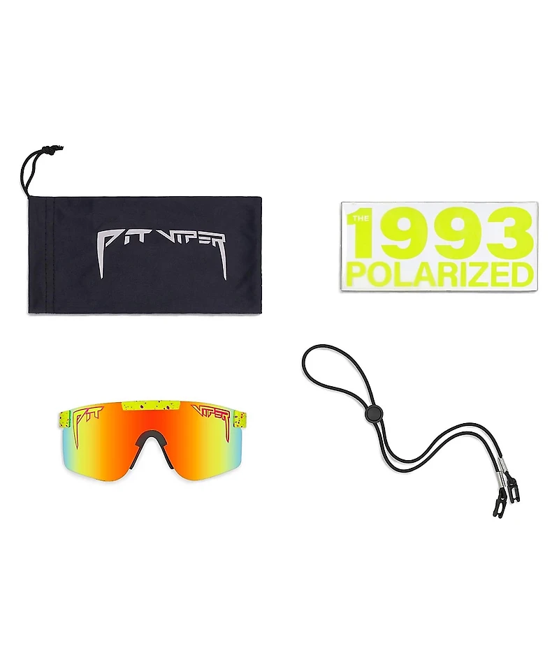 Pit Viper 1993 Double Wide Neon Green Polarized Sunglasses