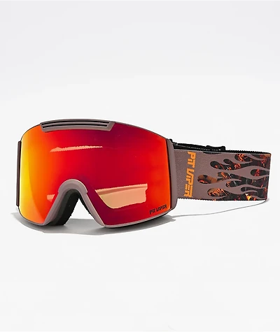 Pit Viper Mudfire Backslap Camo & Red Snowboard Goggles