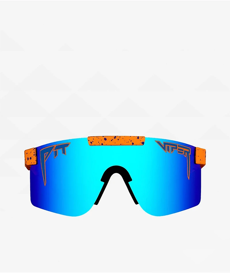 Pit Viper The Crush Singe Wide Polarized Orange & Blue Sunglasses